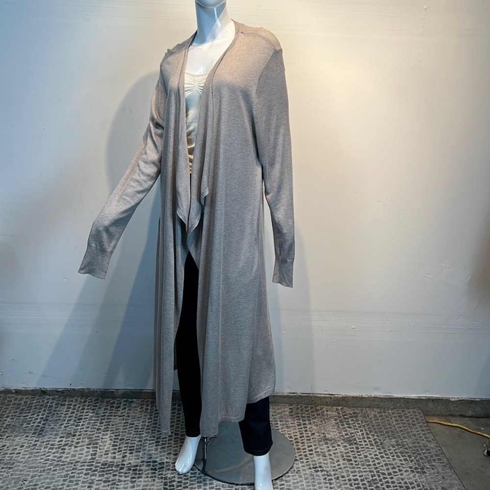 Chelsea & Theodore Grey Open Front Duster Wool Size Small